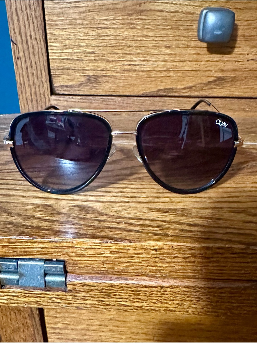 Quay Australia Women’s Black Aviator Sunglasses